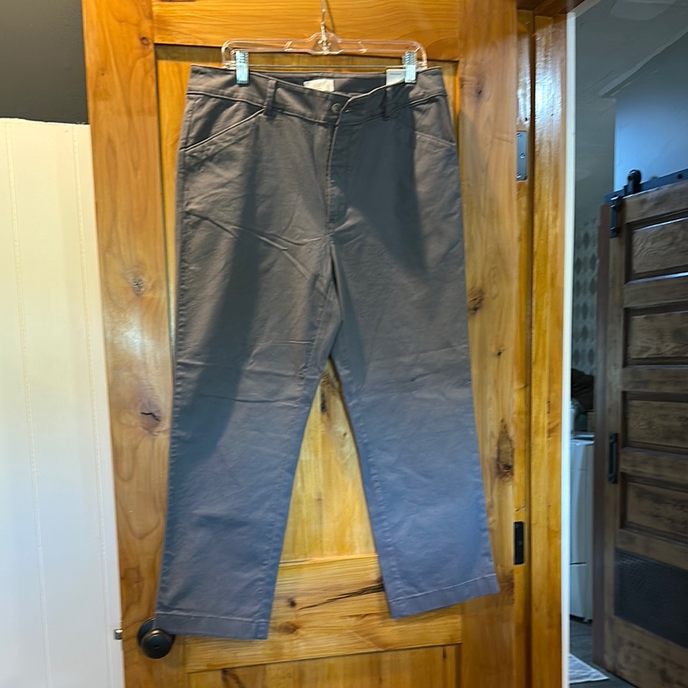 LOFT Gray Chinos Straight Leg Casual